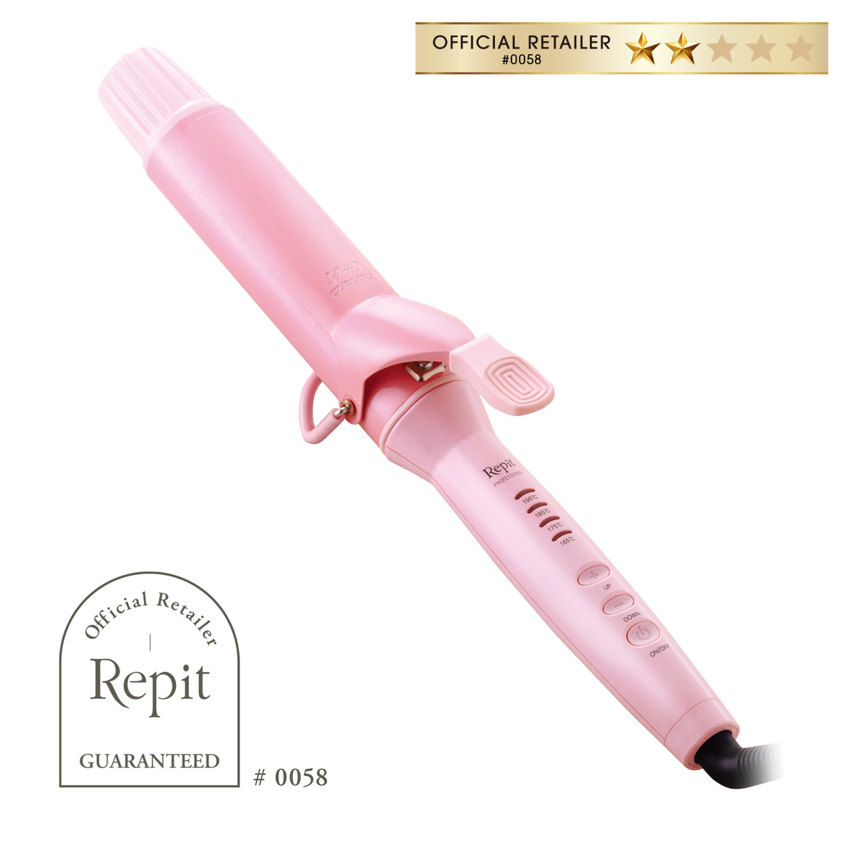 クレイツ Repit カールヘアアイロン 40mm160-220℃ スクエアバー CREATEsクレイツ】Repit スクエアバー ロゼ 40mm | 【公式】美容通販
